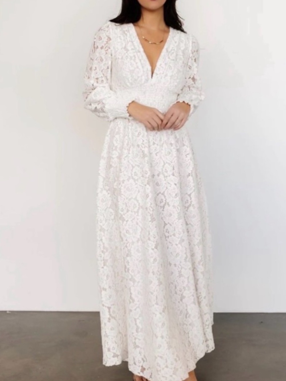 Baltic Born Aphrodite Lace Maxi Dress in Off White Bridal Wedding